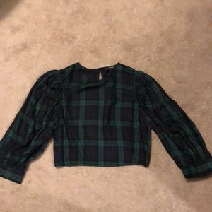Forever 21 green plaid cropped top. Size medium.